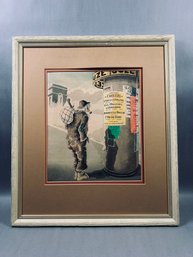 Vintage Framed French Print By André-Marie D'Arcy – 'Clochard De Paris'
