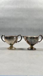 Vintage Sterling Silver Creamer And Sugar Bowl Set