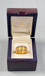 18k Wellendorff Double Diamond Strand Enamel Ring