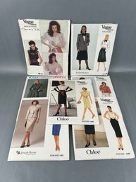 Lot Of Seven Vintage Vogue Patterns Chloe Valentino And More