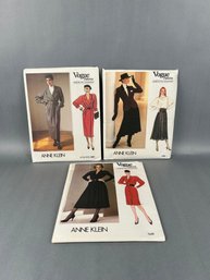 Lot Of Three Vintage Vogue Patterns Anne Klein