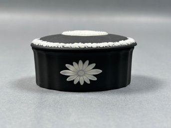 Vintage Wedgwood Black Jasperware Trinket Box