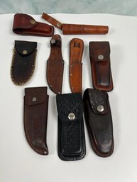 Lot Of Empty Leather Knife Sheathes