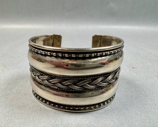 Silver Tone Cuff Bracelet