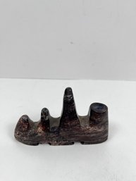 Carved Soapstone Brush Holder