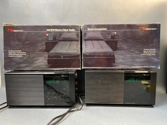 Nakimichi Am/fm Stereo Clock Radio With Companion Speaker.