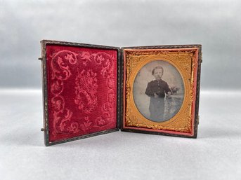 Antique Photograph Portrait In Case