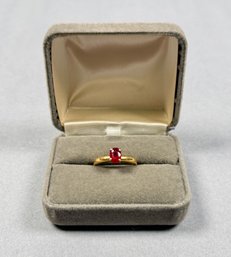 18k Yellow Gold Platinum Ruby Ring Sz 5.75