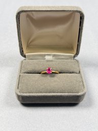 18k And Ruby Ring 4.7mm Sz 5.25