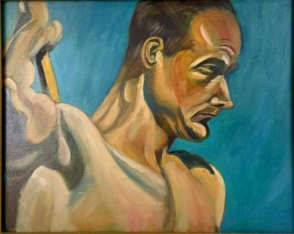 Vintage Oil Painting Of Man Unsigned