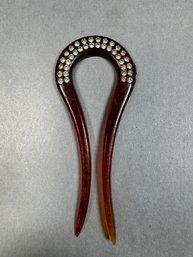 Shell Hair Clip With Rhinestones