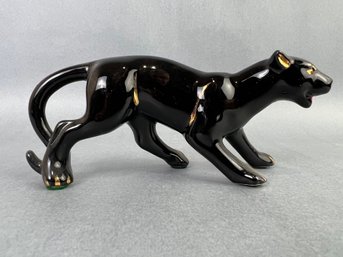 Black Panther With Red Mouth Gold Eyes