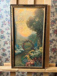 Antique Floral Garden Print Framed