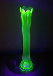 Vintage Tall Uranium Glass Vase
