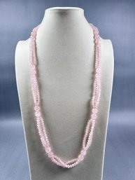 Natural Rose Quartz Slip On Necklace