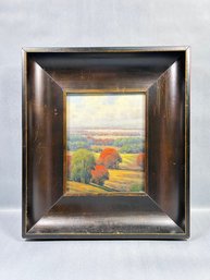 Framed Original 8 X 10 Oil Painting Of Fall Landscape, Artist Signed, Cayne