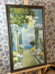 Large Fox Garden Scene Print