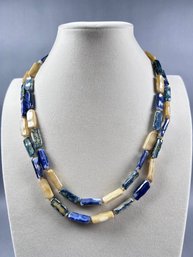 Retangular Beaded Slip On Necklace
