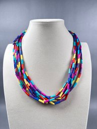 Multi Color 7 Strand Beaded Necklace