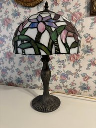 Vintage Stained Glass Floral Lamp