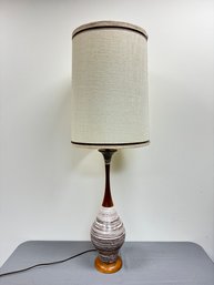 MCM Ceramic And Teak Lamp -Local Pick Up Only