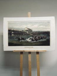 Vintage Equestrian Unframed Print: 'The Winning Post' (After Henry Alken)