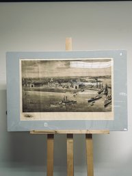 C. 1908 United States Naval Academy Panoramic Lithograph - Signed By Richard Rummell