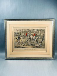 Vintage Framed Print Titled 'Taking It Cleverly' From Henry Alken's Hunting Incidents Series