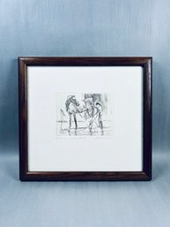 Limited Edition Etching 8/100: Titled 'The Bath' By The Artist William F. Reese