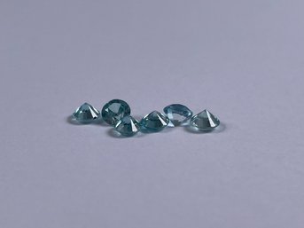 Lot Of 4mm Blue Zircon Cut Stones