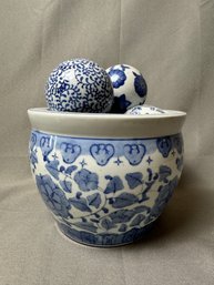 Vintage Asian Style Planter With Balls