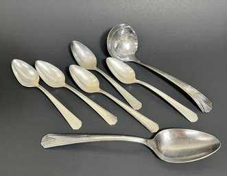 Lot Of 7 Art Deco Community Plate Flatware
