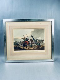 Antique Hand-colored Lithograph 'A Corporal Of The 13th Dragoons Killing A French Colonel