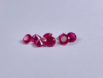 Lot Of Synthetic Ruby Stones - 5mm