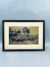 Antique Silk Woven Pictorial Of Grand Metropolitan Stakes 1881, At Old Jerome - Taylor Silk Mfg. Co., N.J.