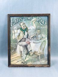 1913 Piano Ragtime Sheet Music Cover Titled 'Eatin' Time Rag' Composed By Irene Cozad