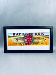 Vintage 'Race Track Brand' Fruit Crate Label For Flame Tokay Grapes