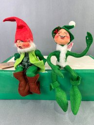 Annalee Elf Dolls Set Of 2