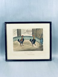 Antique PROOF Engraving Plate No. 1, A Start, From Cockfighting' Series Engraved By C.R. Stock