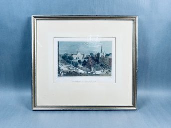 Antique Engraving: The Park And City Hall, New York
