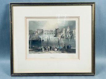 Antique Engraving Titled 'Galway,' Based On A Drawing By W.H. Bartlett And Engraved By C. Cousen