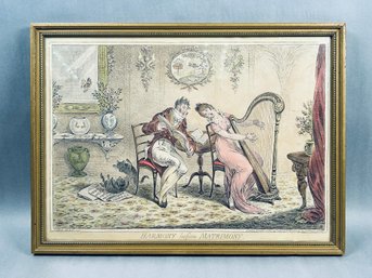 1805 Etching 'Harmony Before Matrimony' By British Satirical Artist James Gillray