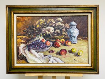 Original Painting On Canvas - Table Setting Still Life - Artist Signed