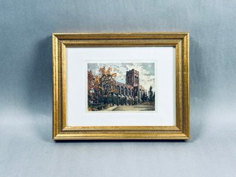 Vintage Print Cadet Chapel At The United States Military Academy In West Point, New York