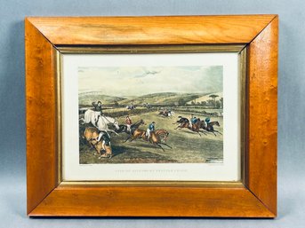 Antique Engraving Titled 'Vale Of Aylesbury Steeple Chase,' Created After A Painting By Francis Calcraft Turne
