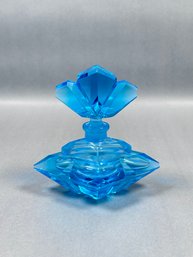 Vintage Teal Glass Perfume Bottle