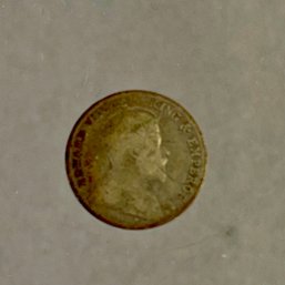 1910 Ceylon 10-cent Silver Coin Featuring The Denomination ('10 CENTS')