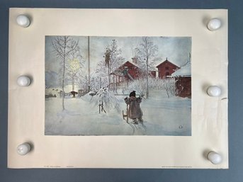 Vintage Swedish Print Garden Och Brygghuset By Carl Larsson