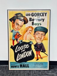 Vintage 1953 Loose In London Movie Theater Poster
