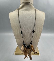 Carved Fish Necklace On Cord